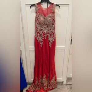 Shail K Red Beaded Dress, Size 2 - Worn Once for Pageant